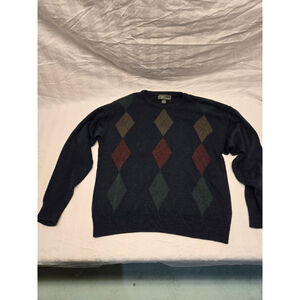 Navy Croft & Barrow Men's Argyle Sweater Size M